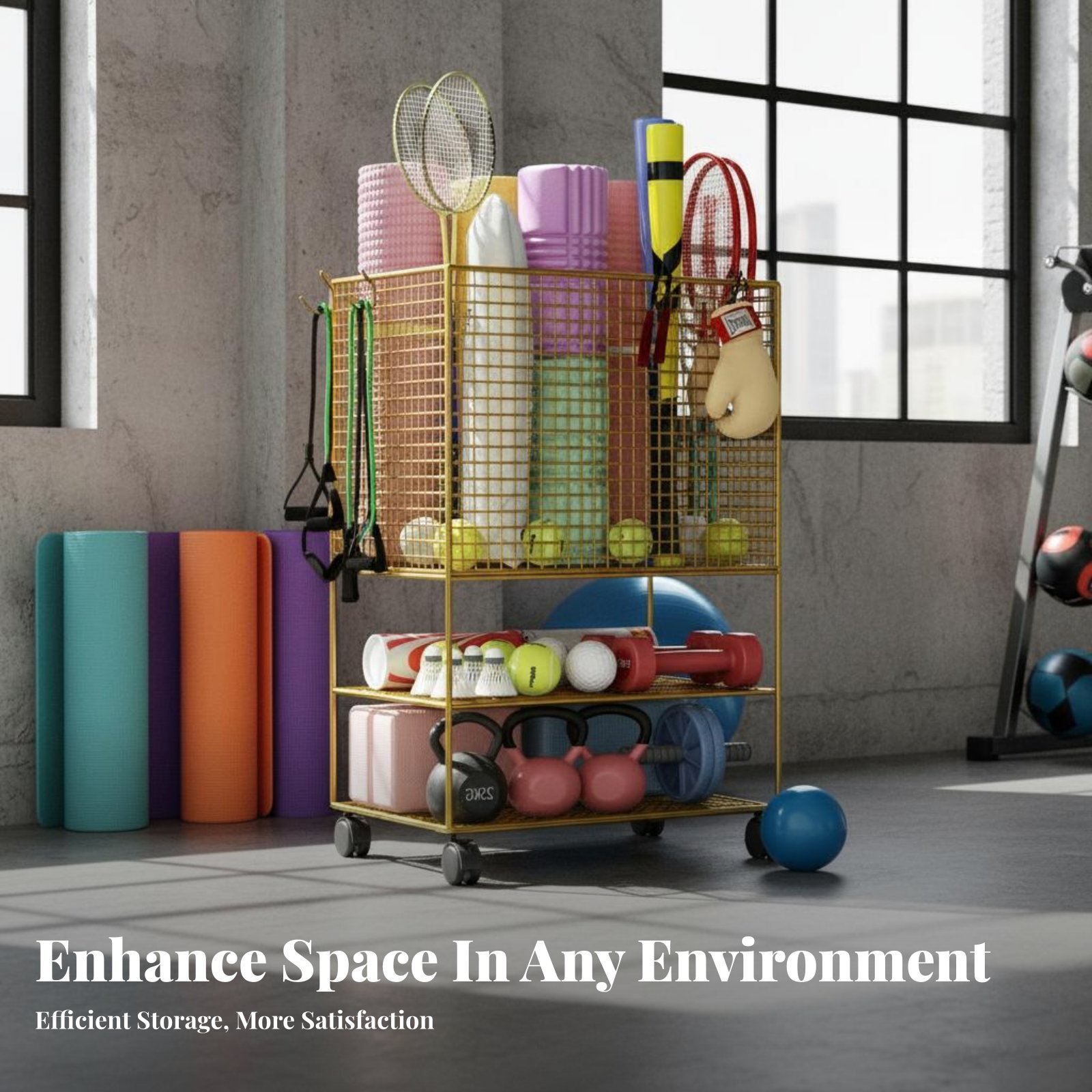 Стойка для хранения ковриков д – обзор и цена Sports Equipment Trolley